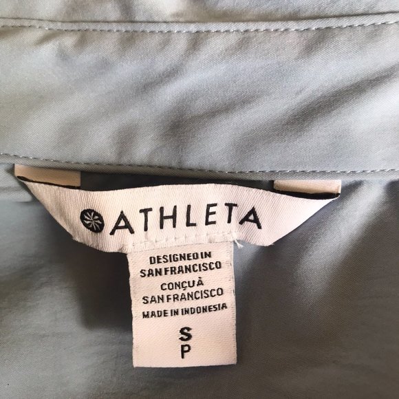 Athleta Blue oversized poplin shirt Top Size S - Picture 8 of 10